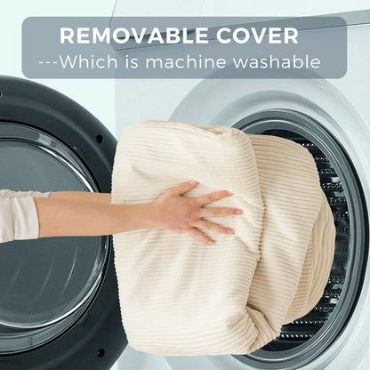 Faltbares Sitzsack-Bett, Cord-Bodenmatratze für Erwachsene, Beige, 135 x 240 cm